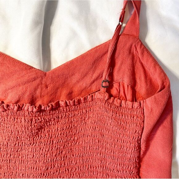 Abercrombie & Fitch Crop Top | Red Smocked Sweetheart Neckline | Size Small - Picture 7 of 12